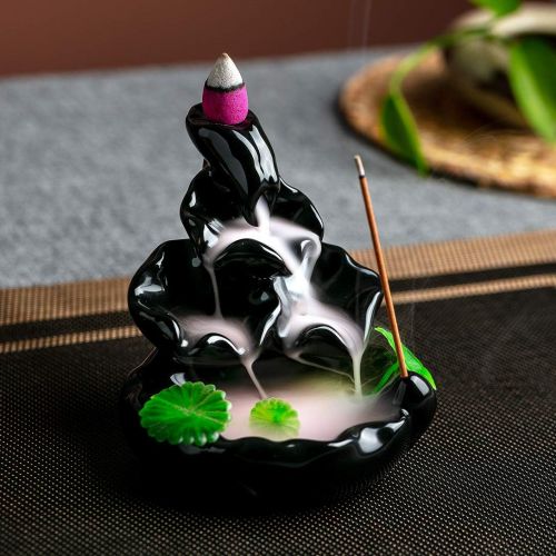  VVMONE Spring Backflow Incense Burner Waterfall Incense Holder for Home Decor Aromatherapy Ornament