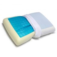 VViViD Comfort Sleep Memory Foam Pillow w/Cooling Blue Gel Layer & Travel Bag