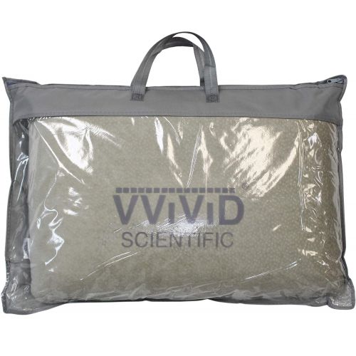  VViViD Natural Latex Comfort Sleep Ventilated Memory Foam Pillow w/Velour Pillow Case & Travel Bag