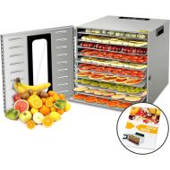 [아마존베스트]VVinRC 10 Layers Commercial Stainless Steel Food Dehydrator for Food and Jerky Fruit Dehydrator, Professional Jerky Maker Dryer with Adjustable Time and Temperature Control and 67 Recipes