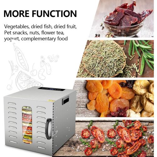  [아마존베스트]VVinRC 10 Layers Commercial Stainless Steel Food Dehydrator for Food and Jerky Fruit Dehydrator, Professional Jerky Maker Dryer with Adjustable Time and Temperature Control and 67 Recipes