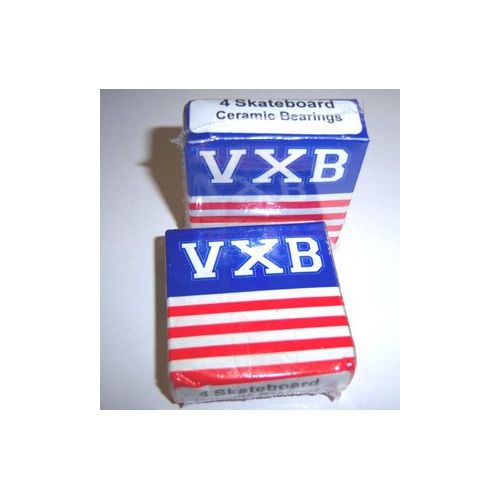  VXB Skateboard Bearings, Built-In Spacers, Extended Ceramic (Pack of 8)