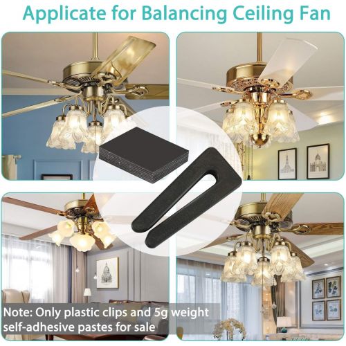  [아마존베스트]NCX Ceiling Fan Balancing Kit 4 Sets Includes 8 PCS Upgraded Self-Adhesive 5G Ceiling Fan Blade Weights and 4 PCS Plastic Resilient Fan Clip on Weight,Ceiling Fan Balance Kit