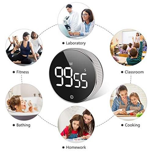  [아마존베스트]Vabaso Digital Kitchen Timer, Magnetic Kitchen Timer, Egg Timer, Short Timer, Large LCD Screen, Loud Alarm, Ideal Timer for Cooking, Baking, Sports, Studying