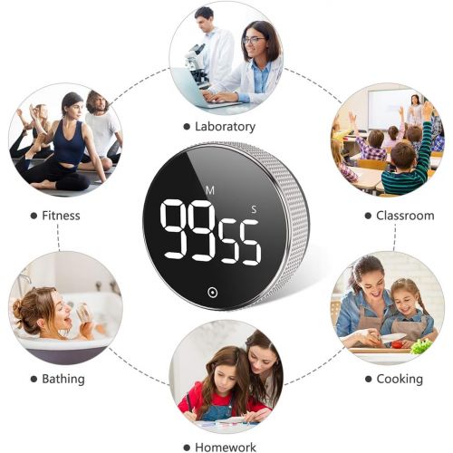  [아마존베스트]Vabaso Digital Kitchen Timer, Magnetic Kitchen Timer, Egg Timer, Short Timer, Large LCD Screen, Loud Alarm, Ideal Timer for Cooking, Baking, Sports, Studying