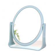 Vaclziy Shiny Makeup Mirror for Women Family The Office of The European Mirror Double Sided Mirror Girls Desktop Portable Oval Blue