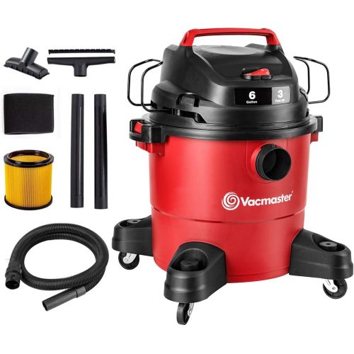  [아마존베스트]Vacmaster Red Edition VJF607PF 1101 Portable Wet Dry Shop Vacuum 6 Gallon 3 Peak HP 1-1/2 inch Hose