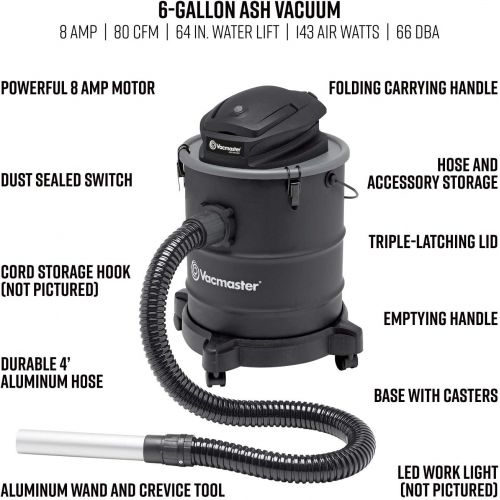  [아마존베스트]Vacmaster - Ash Vacuum 6 Gallon 8 Amp (EATC608S)