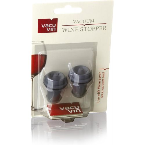  [아마존베스트]Vacu Vin Wine Saver Vacuum Stoppers Set of 2  Grey