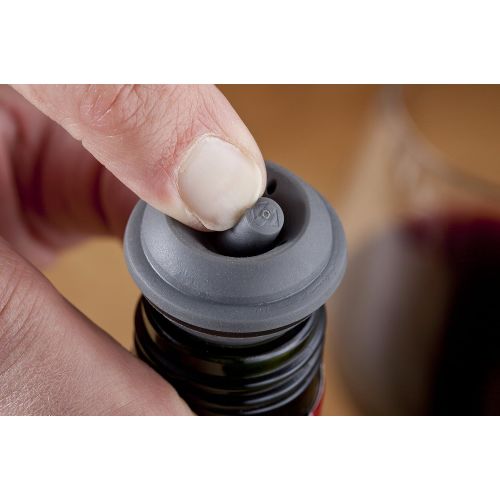  [아마존베스트]Vacu Vin Wine Saver Vacuum Stoppers Set of 2  Grey