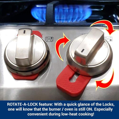  [아마존베스트]Vadiff Silicone Gas Stove Child Safety Knob Locks | Oven Knob Guard (5 Pk)(Gray)