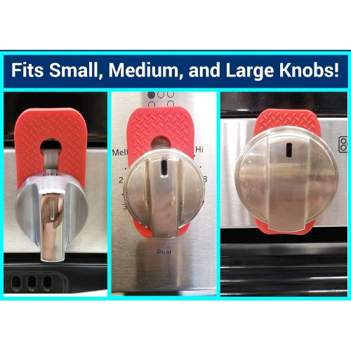  [아마존베스트]Vadiff Silicone Gas Stove Child Safety Knob Locks | Oven Knob Guard (5 Pk)(Gray)