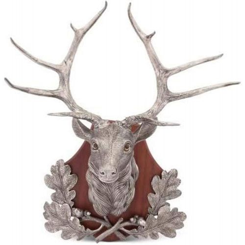  Vagabond House Pewter Stag Head Mounts Artisan Designed Handcrafted for Refined Cabin Lodge Mountain Decor Heirloom Quality 21 Inch Tall