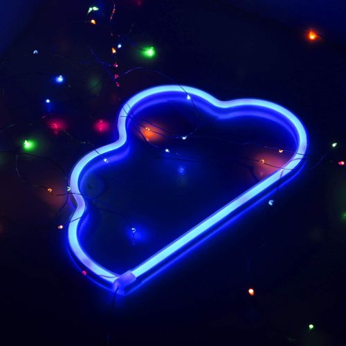  [아마존베스트]VagaryLight LED Neon Signs Blue Cloud Wall Decorative Night Light for Kids Bedroom Battery and USB Powered Home Decor Neon Light Birthday Gift(NECLDB)