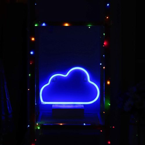  [아마존베스트]VagaryLight LED Neon Signs Blue Cloud Wall Decorative Night Light for Kids Bedroom Battery and USB Powered Home Decor Neon Light Birthday Gift(NECLDB)