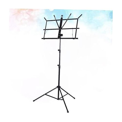  Vaguelly 2pcs Sheet Guitar Holder Portable Tripod 2 in 1 Music Stand Adjustable Bookshelf Songbook Stand Compact Music Stand Desktop Book Cornet Table Top Tripod Flute Violin Stand Piano