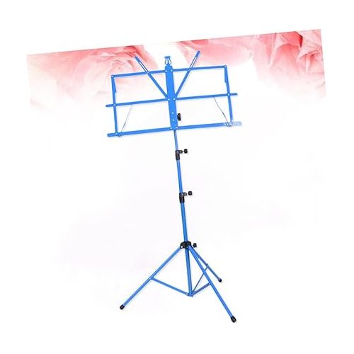  Vaguelly 2pcs Sheet Music Stand Folding Lightweight Music Stand Holder Tripod for Portable Tripod Lyre for Trombone Foldable Music Stand Adjustable Height Music Tripod Stand Metal Tablet