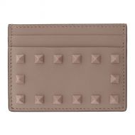 Pink Valentino Garavani Tonal Rockstud Card Holder