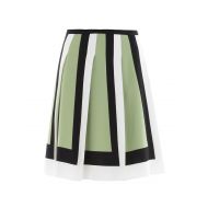 Valentino Colour block crepe pleated skirt