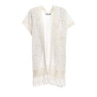 Valentino Heavy Lace open front white poncho