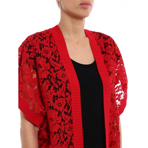  Valentino Heavy Lace open front red poncho