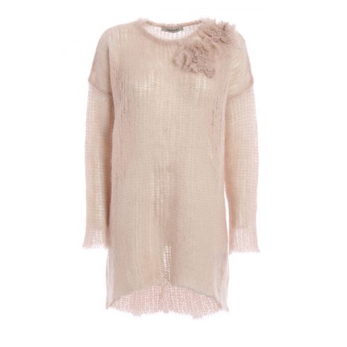  Valentino Open knit mohair blend long sweater