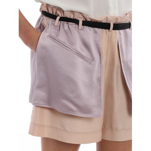  Valentino Two-tone silk and satin short pants