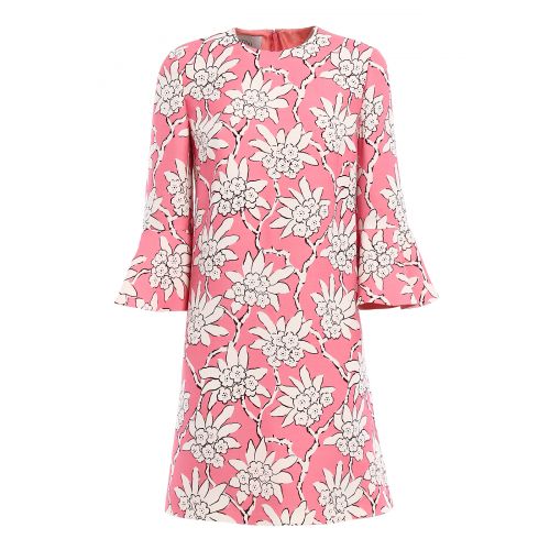  Valentino Floral cady bell sleeve tunic dress