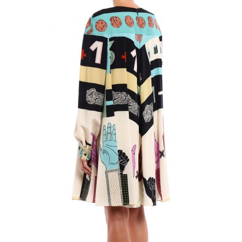  Valentino Patterned silk pleated dress