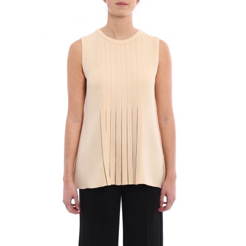  Valentino Flared pleated sleeveless blouse