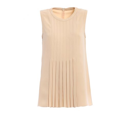  Valentino Flared pleated sleeveless blouse