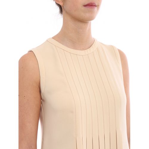  Valentino Flared pleated sleeveless blouse