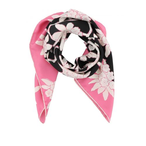  Valentino Garavani Rhododendron print silk twill scarf