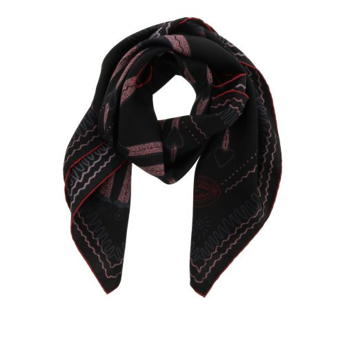  Valentino Garavani Love Blade print silk shawls