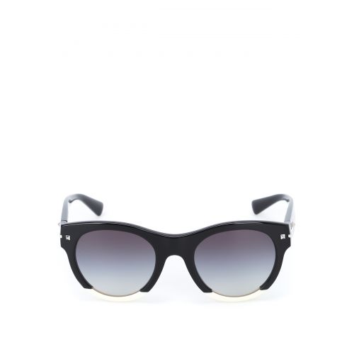 Valentino Garavani Black and white acetate sunglasses