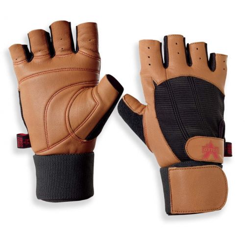  Valeo Ocelot Wrist Wrap Tan Weight Lifting Gloves With Built-In Wrist Wraps, Full Palm Protection & Extra Grip for Cross Training, Body Building, and Weight Training for Men & Wome