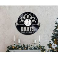 ValeriyGifts Darts Wall Clock Sport Art Lp Retro Vinyl Record Wall Clock Vintage Birthday Gift Idea For Fan Darts Room Wall Art Sport Gift Handmade Art