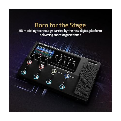  VALETON GP-200 Multi-Effects Guitar/Bass Pedal with Expression, FX Loop, MIDI, Amp Modeling, IR Cab Simulation, Stereo, USB Interface