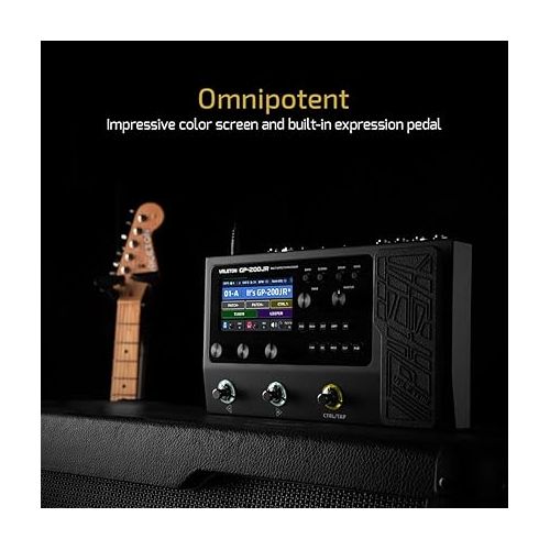  VALETON Multi Effects Processor Pedal Guitar Bass Amp Modeling IR Cabinets Simulation Multi-Effects with Expression Pedal FX Loop MIDI I/O Stereo OTG USB Audio Interface GP-200JR