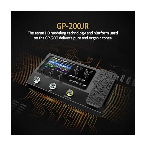  VALETON Multi Effects Processor Pedal Guitar Bass Amp Modeling IR Cabinets Simulation Multi-Effects with Expression Pedal FX Loop MIDI I/O Stereo OTG USB Audio Interface GP-200JR