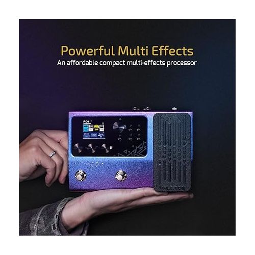  Valeton GP-100 Guitar Bass Amp Modeling IR Cabinets Simulation Multi Language Multi-Effects with Expression Pedal Stereo OTG USB Audio Interface (Violet)