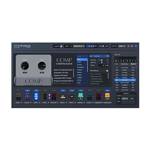  VALETON GP-200JR Multi Effects Processor Multi-Effects Pedal with Expression Pedal FX Loop MIDI I/O Guitar Bass Effects Pedal Amp Modeling IR Cabinets Simulation Stereo OTG USB Audio Interface