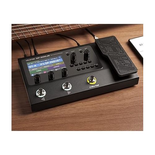  VALETON GP-200JR Multi Effects Processor + 10 ft Cable Bundle Multi-Effects Pedal with Expression Pedal Guitar Bass Effects Amp Modeling IR Cabinets Simulation Stereo OTG USB Audio Interface