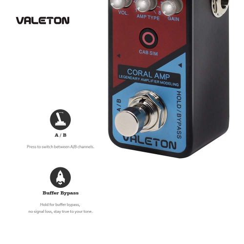  Valeton Amp Modeler Guitar Pedal Coral Amp of 16 Classic And Mainstream Guitar Amp Models From Vintage Blues to Classic Crunch to Modern Hi-Gain Distortion