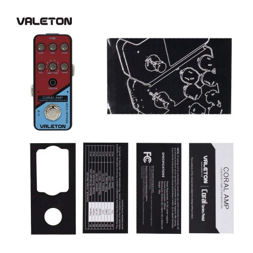  Valeton Amp Modeler Guitar Pedal Coral Amp of 16 Classic And Mainstream Guitar Amp Models From Vintage Blues to Classic Crunch to Modern Hi-Gain Distortion