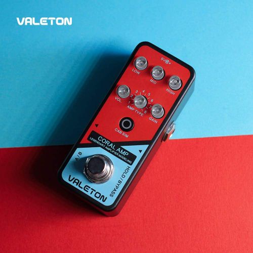  Valeton Amp Modeler Guitar Pedal Coral Amp of 16 Classic And Mainstream Guitar Amp Models From Vintage Blues to Classic Crunch to Modern Hi-Gain Distortion