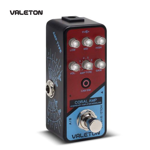  Valeton Amp Modeler Guitar Pedal Coral Amp of 16 Classic And Mainstream Guitar Amp Models From Vintage Blues to Classic Crunch to Modern Hi-Gain Distortion