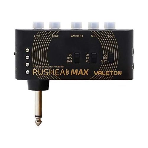  Valeton Rushead Max USB Chargable Portable Pocket Guitar Headphone Amp Carry-On Bedroom Plug-In Multi-Effects