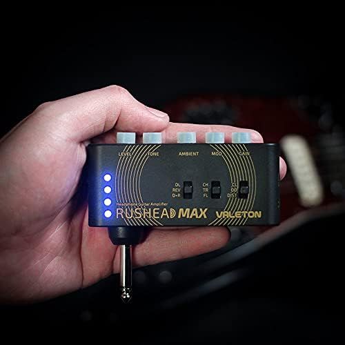  Valeton Rushead Max USB Chargable Portable Pocket Guitar Headphone Amp Carry-On Bedroom Plug-In Multi-Effects