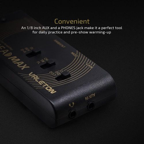  Valeton Rushead Max USB Chargable Portable Pocket Guitar Headphone Amp Carry-On Bedroom Plug-In Multi-Effects